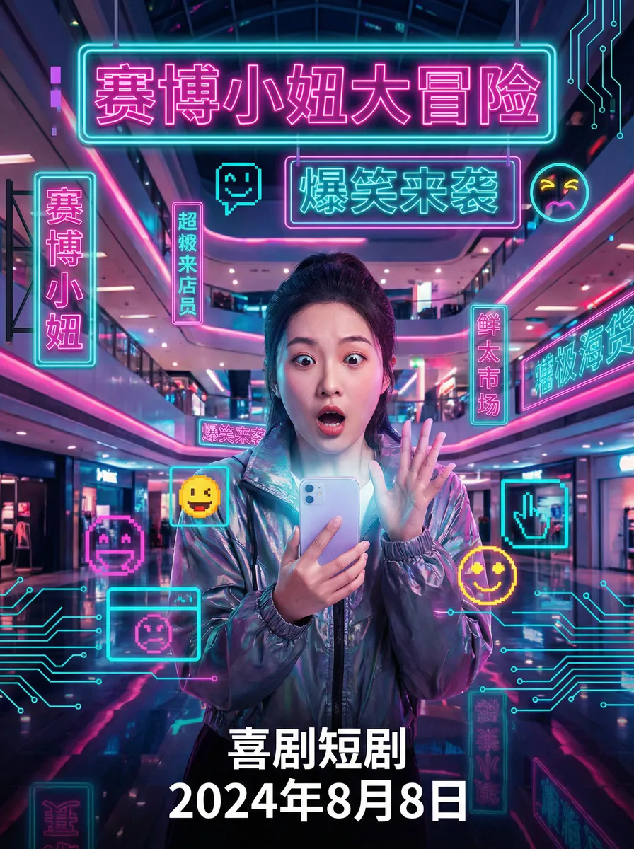 口交技巧 搞笑喜剧短剧 - 赛博小妞大冒险海报